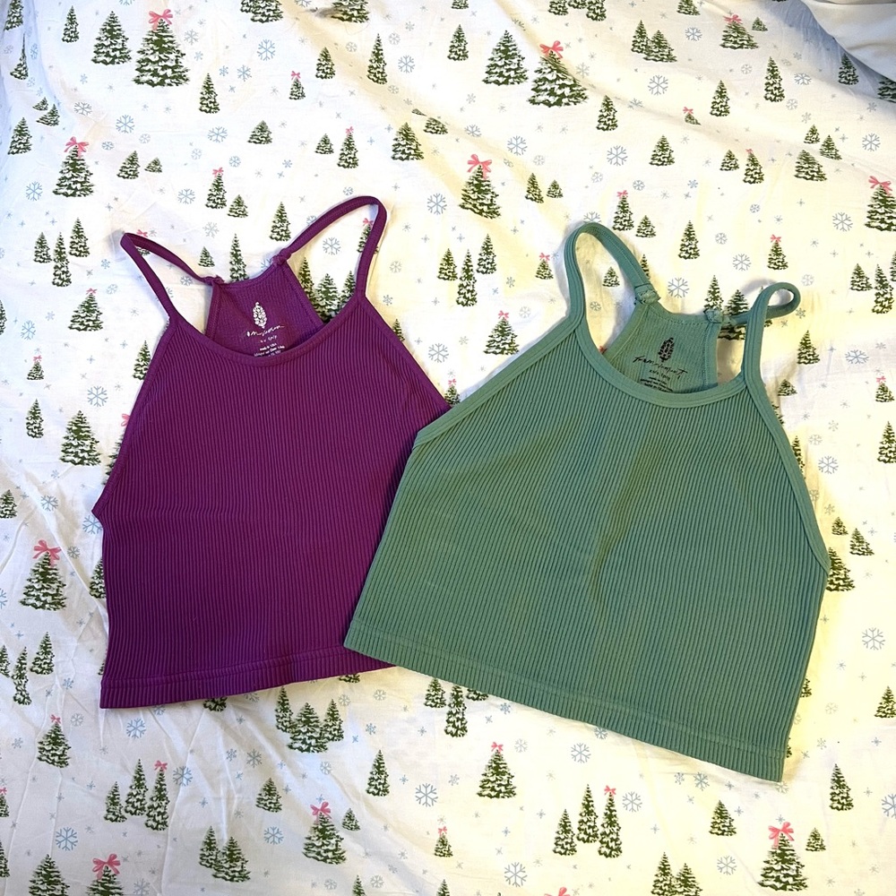 Free People Movement Happiness Runs Crop Tank Tops